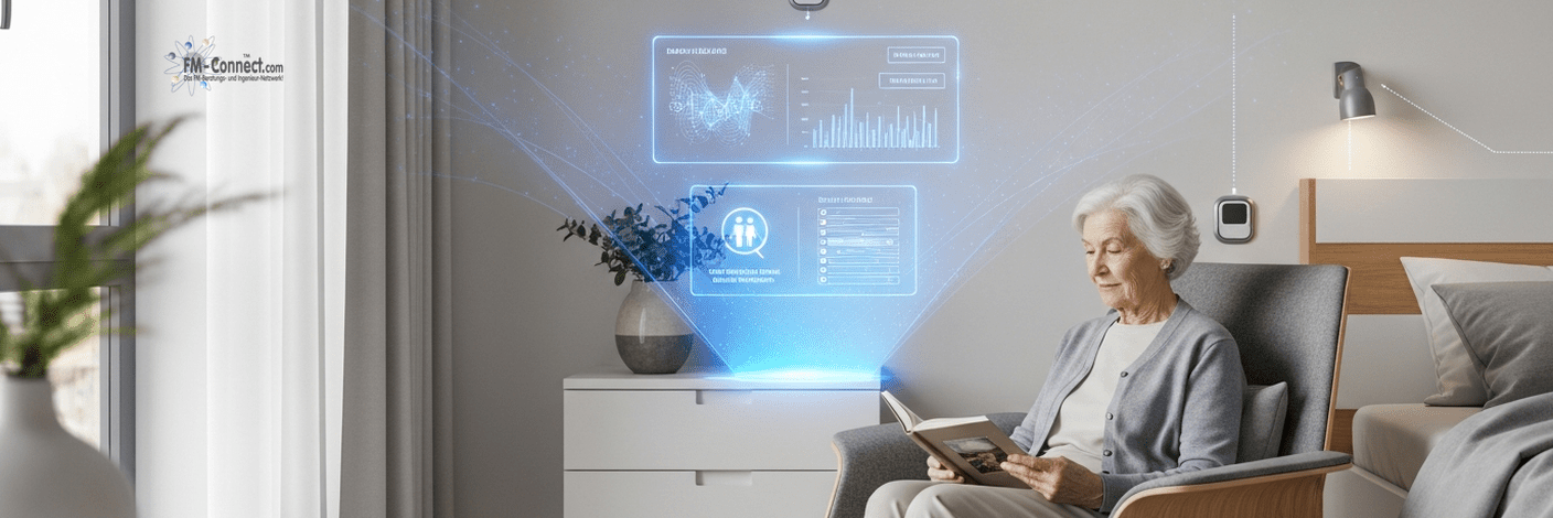 Digitale Smart-Care-Technologien im modernen Seniorenheim zur Unterstützung der Pflegeprozesse